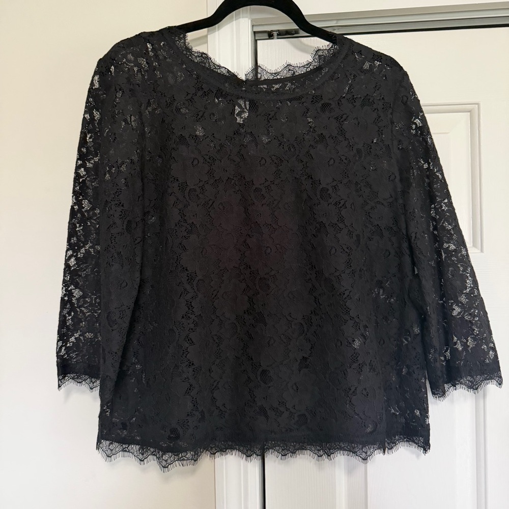 Talbots All Lace Under Tank 3/4 Sleeve Blouse Size 8